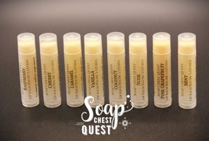 Lip Balms - Mint, Pink Grapefruit, Vanilla, Cherry, Raspberry, Caramel, Coconut, Nude